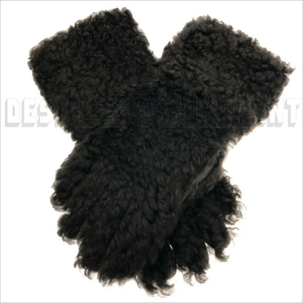 BOTTEGA VENETA size 9 brown TEDDY Shearling and Lambskin cashmere lined Gloves